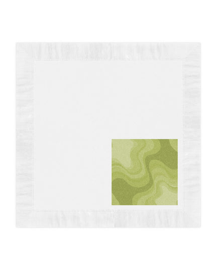 Lemon Wavey White Coined Napkins, 6.5" x 6.5"