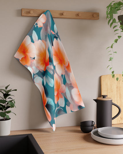 Orange Blossom Floral Bunch Tea Towels (cotton, poly), 18" x "30