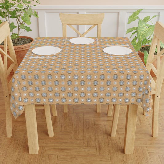 Tan Sunset Star-crossed Bodies Tablecloth, 55" x 55"
