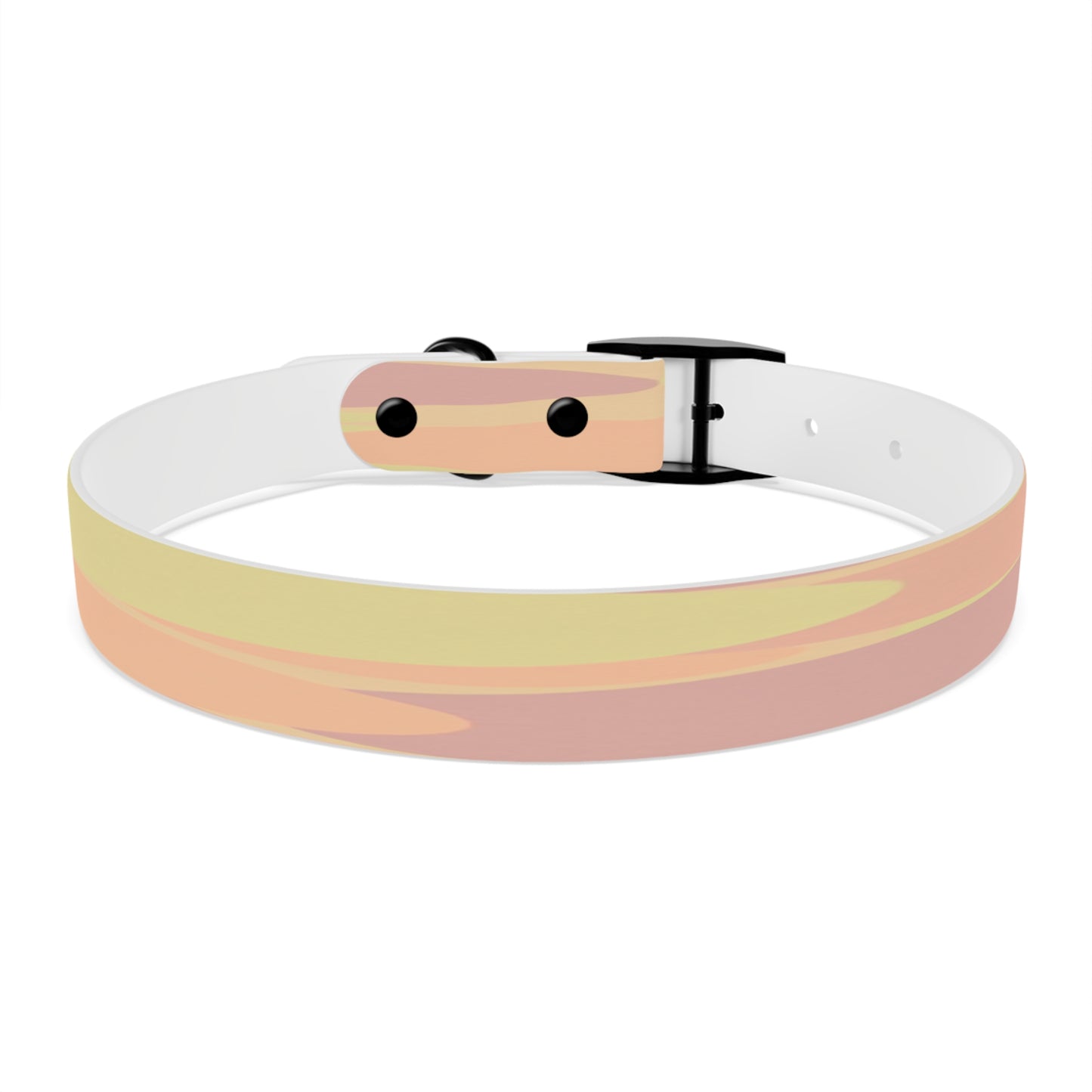 Pastel Hot Peach Patches Large Dog Collar