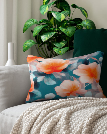 Orange Blossom Floral Bunch Spun Polyester Lumbar Pillow, 20" x 14"