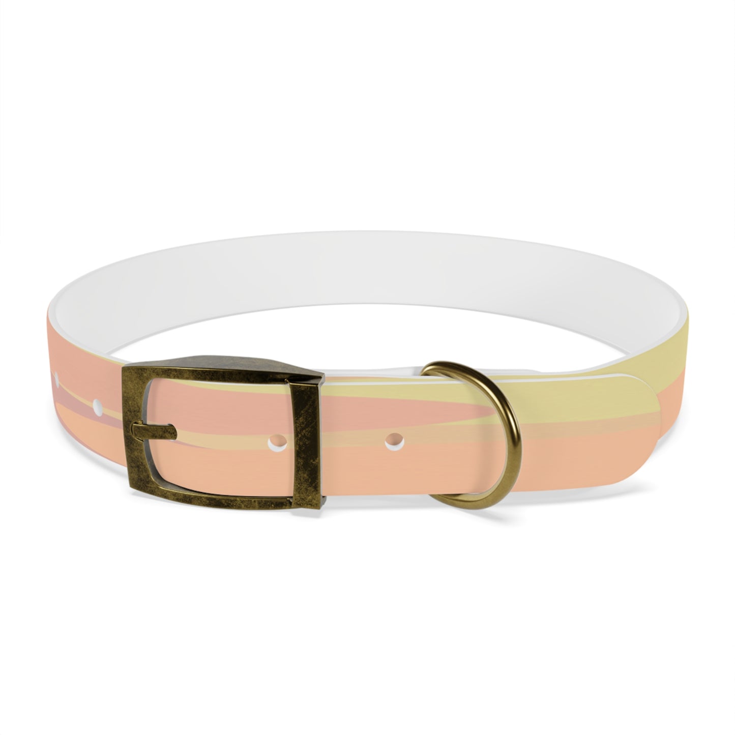 Pastel Hot Peach Patches Large Dog Collar