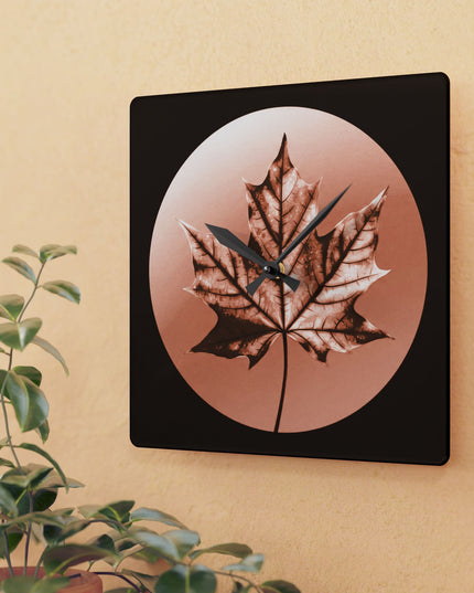 Soft Maple Leaf Acrylic Wall Clock, Round or Square, 10.75" x 10.75"