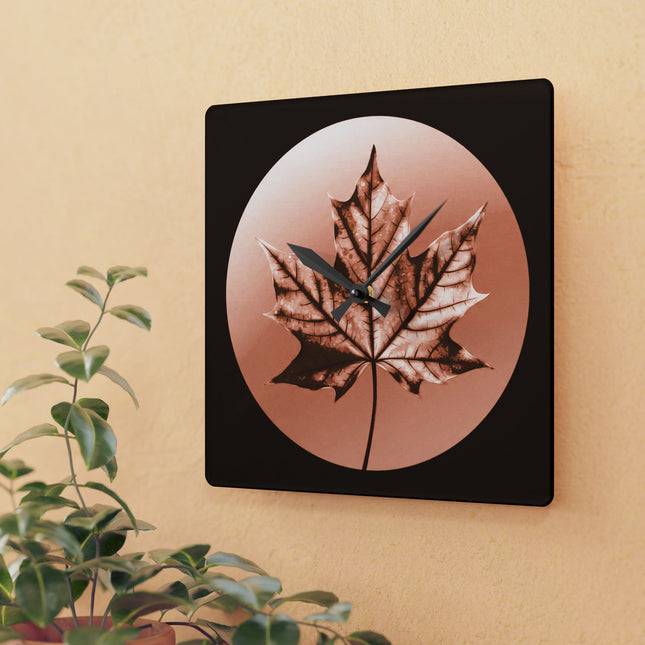 Soft Maple Leaf Acrylic Wall Clock, Round or Square, 10.75" x 10.75"