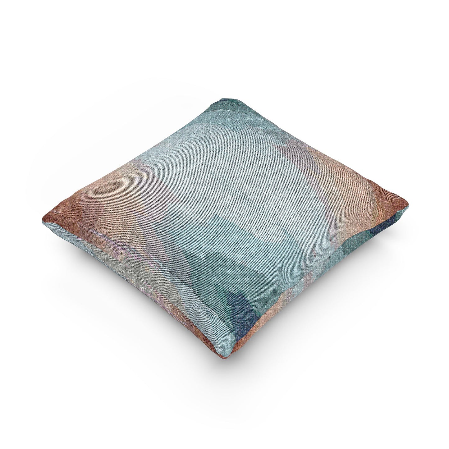 Blue Sea Peach Fog Woven Pillow, 17" x 18"