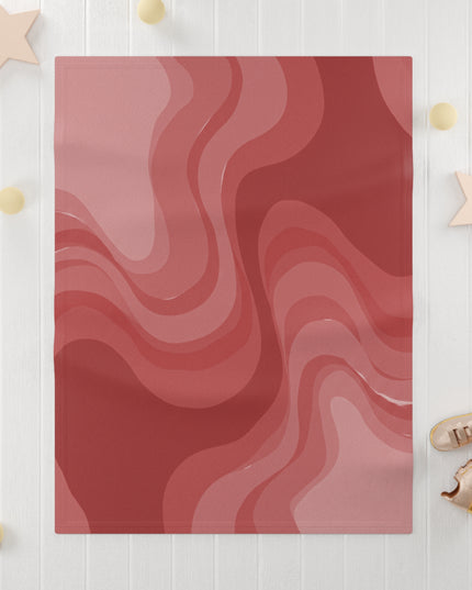 Power Red Wavey Soft Fleece Baby Blanket, 30" x 40"