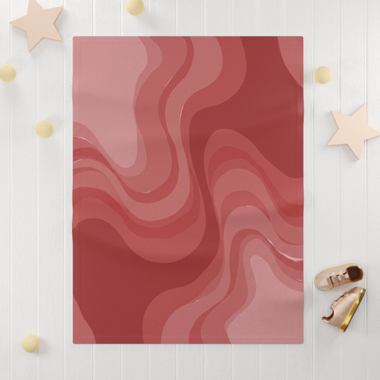 Power Red Wavey Soft Fleece Baby Blanket, 30" x 40"