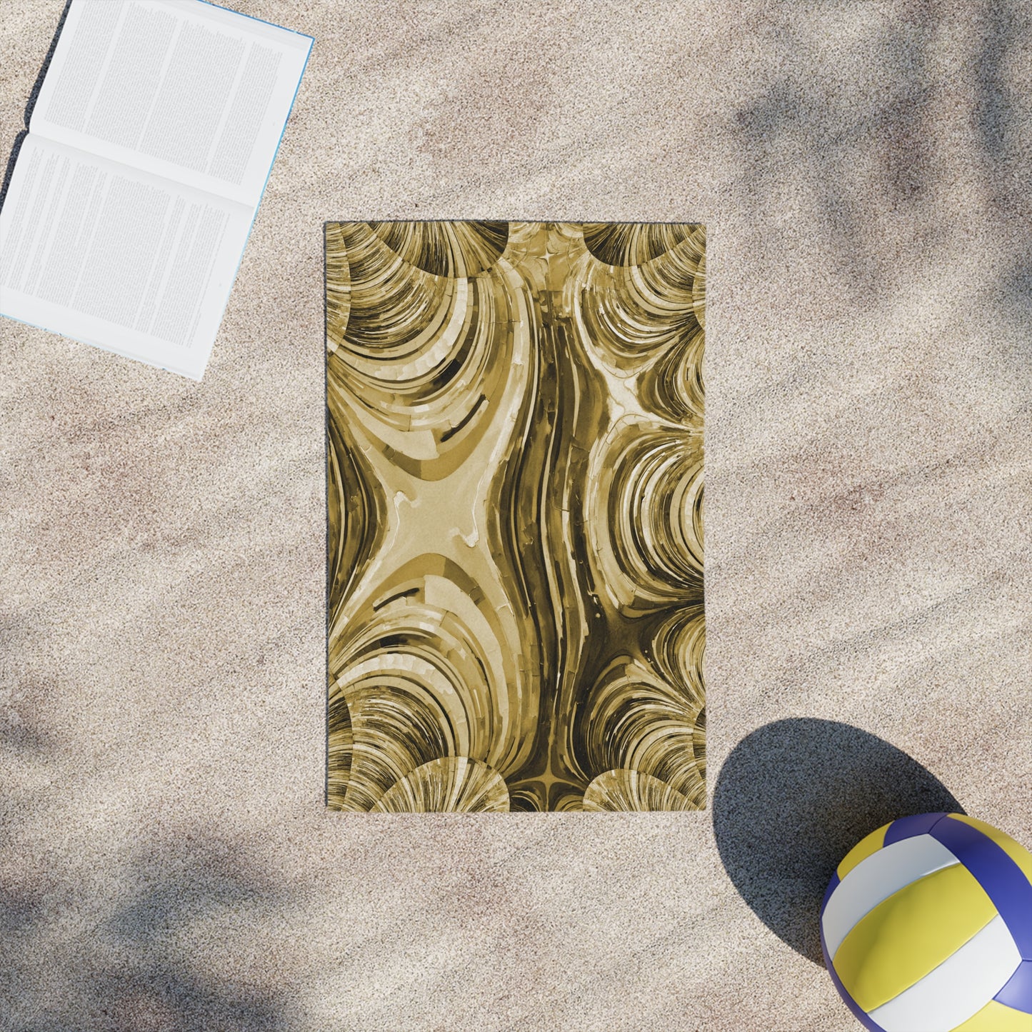 Uzi Spiral Light Brown Beach Towel, 18" x 27"