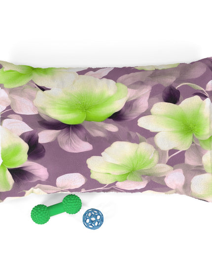 Lime Lavender Floral Bunch Pet Bed, 28" × 18"