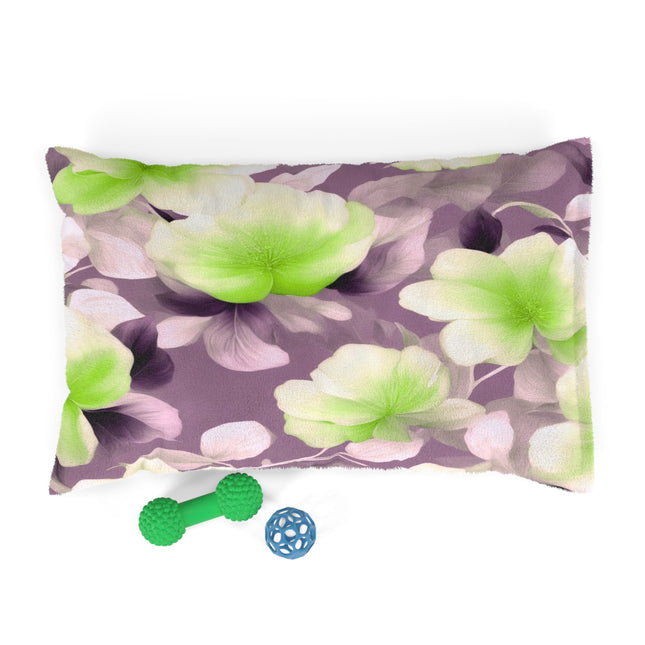 Lime Lavender Floral Bunch Pet Bed, 28" × 18"