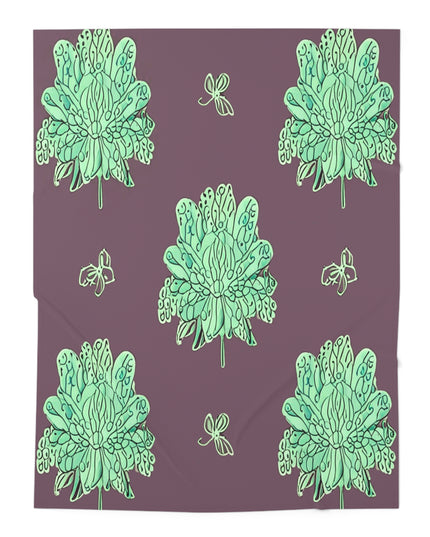 Mint Green Floral Butterflies Baby Swaddle 30″×40″ Blanket