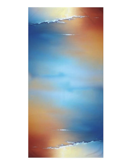 Blue Sea Red Orange Fog 30" x 60" Mink-Cotton Towel (50% polyester, 50% cotton)