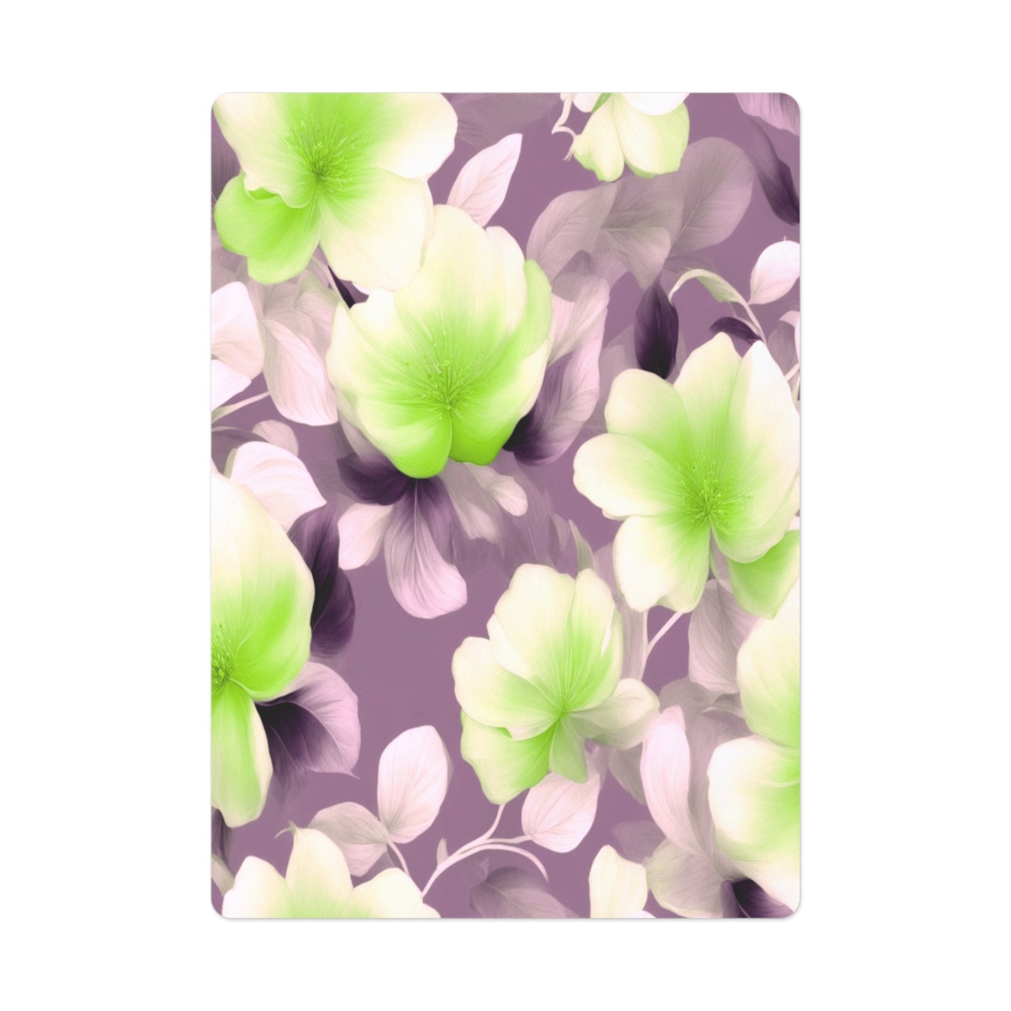 Lime Lavender Floral Bunch Poker Cards