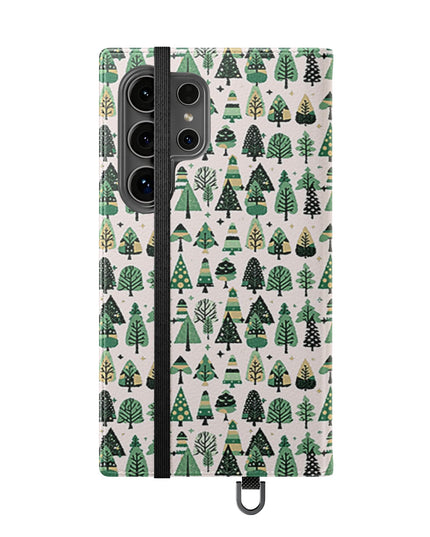 Mini Vintage Green Trees Flip Cases, Samsung Galaxy S24 Ultra