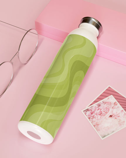 Lemon Wavey Slim Water Bottle, 20 oz White