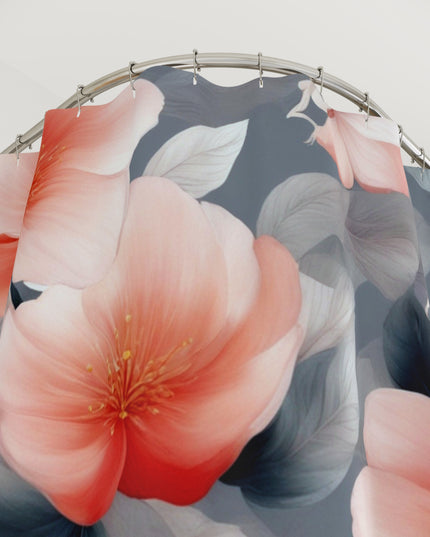 Red Blossom Floral Bunch Shower Curtains, 71" x 74"