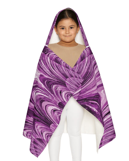 Uzi Spiral Powder Lavender Youth Hooded Towel, 24" x 48"