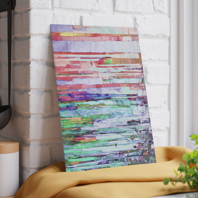 Striped Pastels 8" x 11" Glass Cutting Board