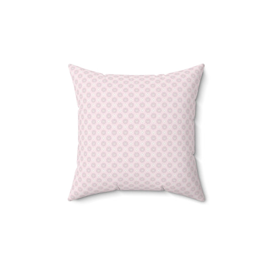 Pink Mornings Star-crossed Bodies Faux Suede Square Pillow, 14" x 14"