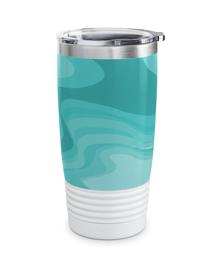 Tif Green Wavey Ringneck Tumbler, 20oz in white