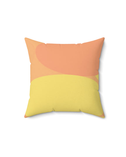 Pastel Bright Oranges Patches 14" x 14" Faux Suede Square Pillow