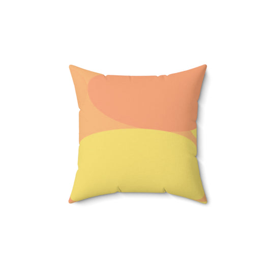 Pastel Bright Oranges Patches 14" x 14" Faux Suede Square Pillow