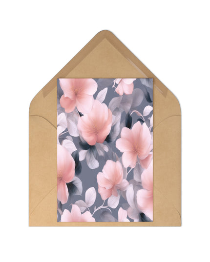 Peach and Blue Gray Floral Bunch Postcards (7 pcs)