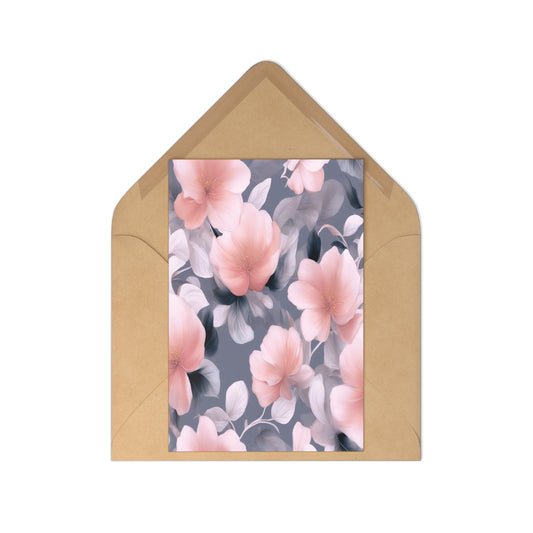 Peach and Blue Gray Floral Bunch Postcards (7 pcs)