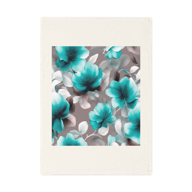 Tif Green Gray Floral Bunch Cotton Tea Towel 19.6" x 27.5"