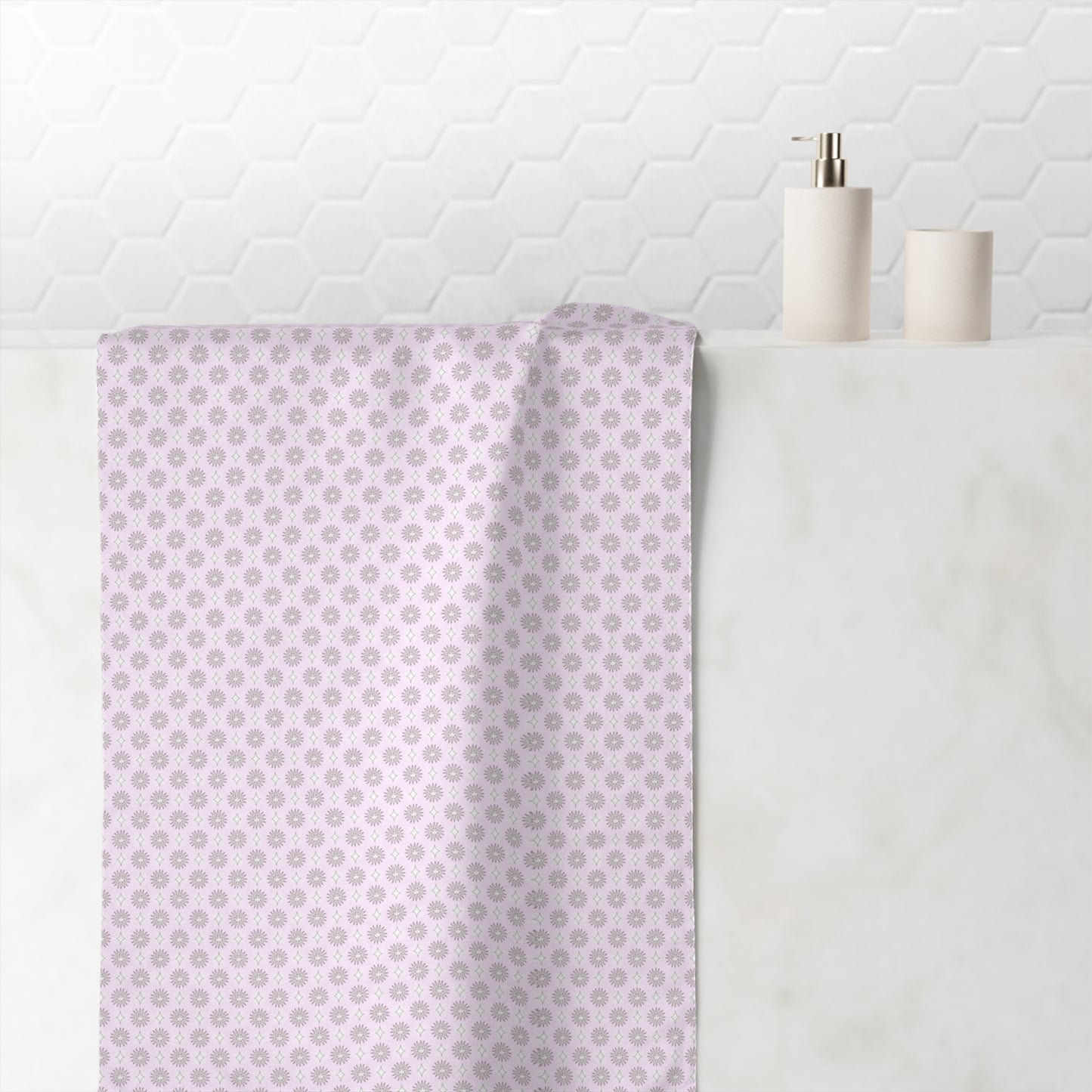 Pink Mornings Star-crossed Bodies Mink-Cotton Towel (50% polyester, 50% cotton),  30" x 60"