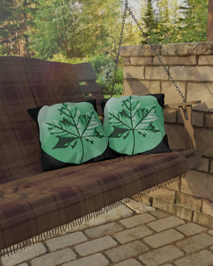 Mint Green Maple Leaf 16" x 16" Outdoor Pillow