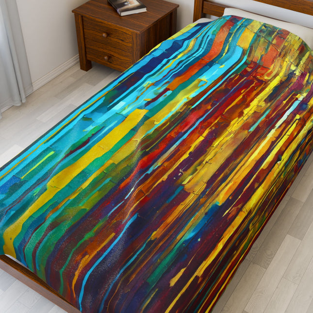 Striped Alpha Velveteen Plush Blanket, 60" x 80"