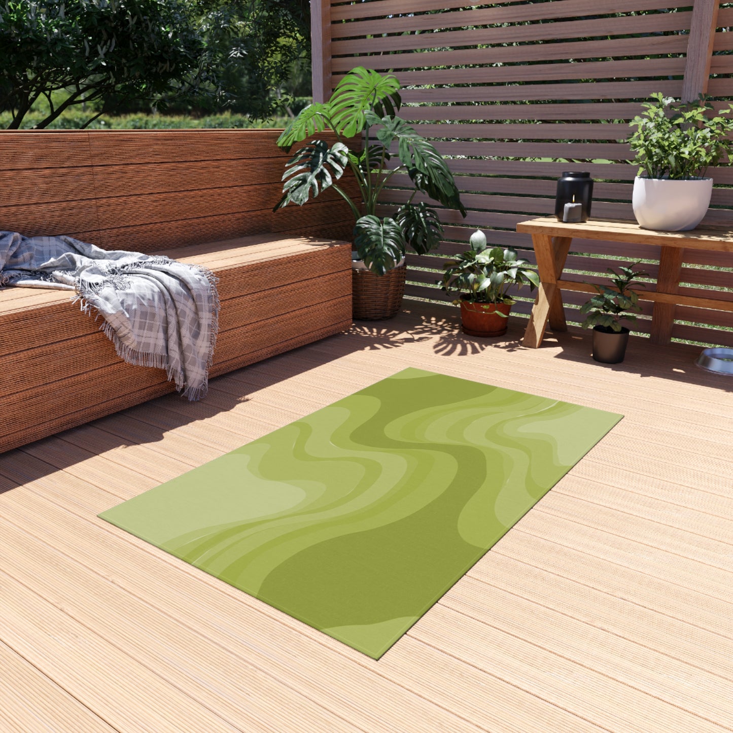Lemon Wavey 36" x 60" Outdoor Rug