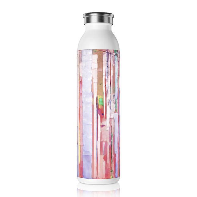 Striped Pastels Slim Water Bottle, 20 oz White