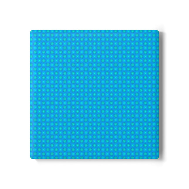 Blue Green Star-crossed Bodies Square Ceramic Coaster, 4" x 4"