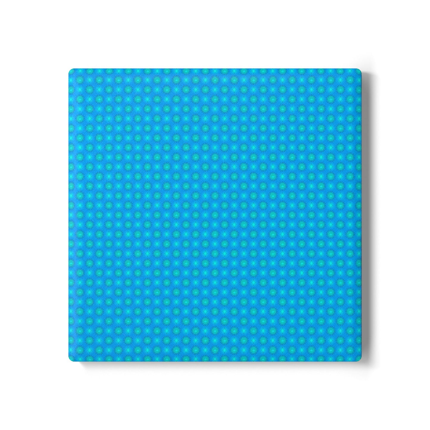 Blue Green Star-crossed Bodies Square Ceramic Coaster, 4" x 4"