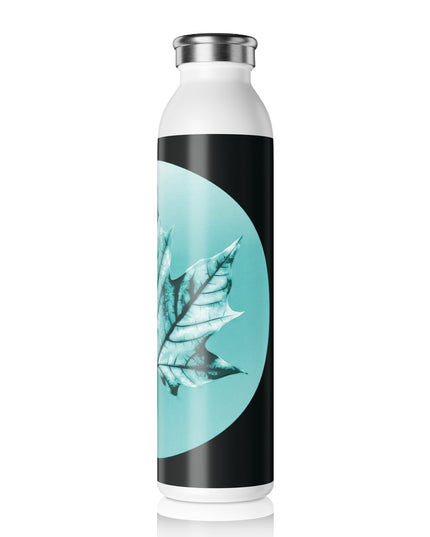 Tif Green Maple Leaf Slim Water Bottle, 20 oz White