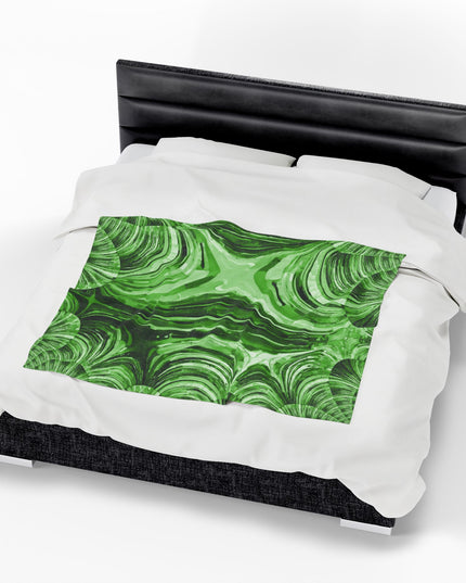 Uzi Spiral Mint Pastel Velveteen Plush Blanket, 50" x 60"