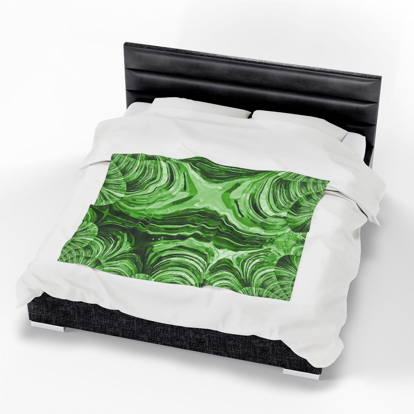 Uzi Spiral Mint Pastel Velveteen Plush Blanket, 50" x 60"