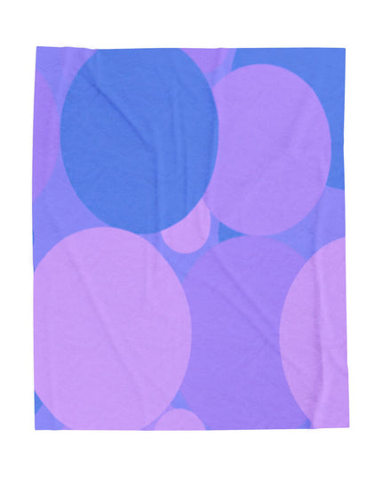 Pastel Purple Family Patches Velveteen Plush Blanket, 50" x 60"