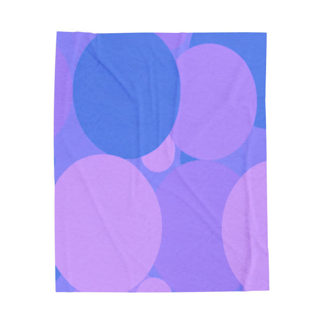 Pastel Purple Family Patches Velveteen Plush Blanket, 50" x 60"