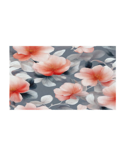 Red Blossom Floral Bunch Outdoor Rug, 36" x 60"