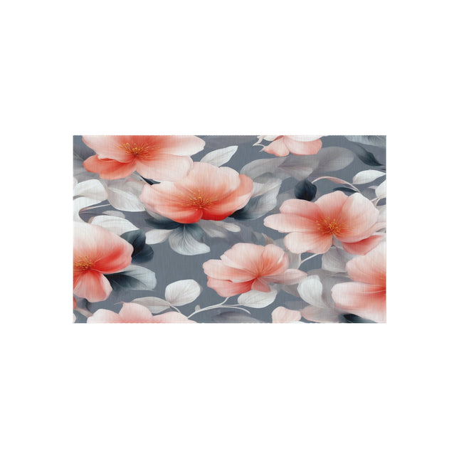 Red Blossom Floral Bunch Outdoor Rug, 36" x 60"