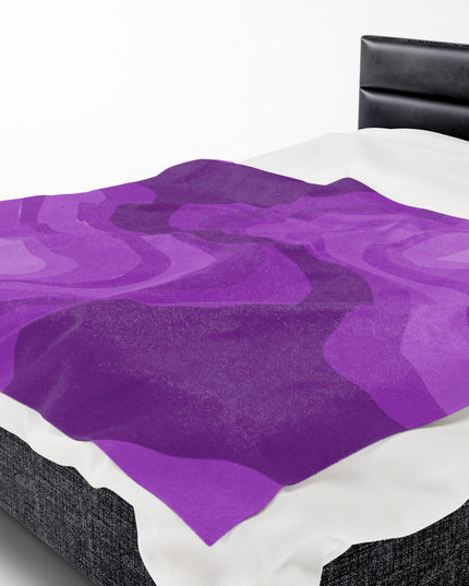 Wavey Purple Wavey Velveteen Plush Blanket, 60" x 80"