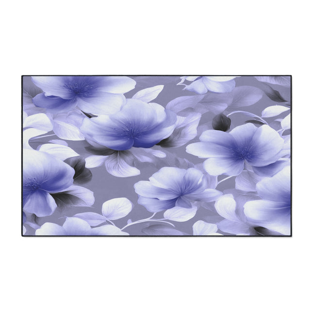 Indigo Blossom Floral Bunch Heavy Duty Floor Mat, 36" x 60"