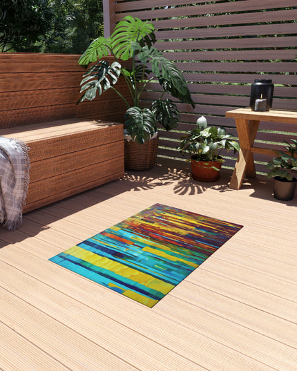 Striped Alpha Outdoor Rug, 24" x 36"
