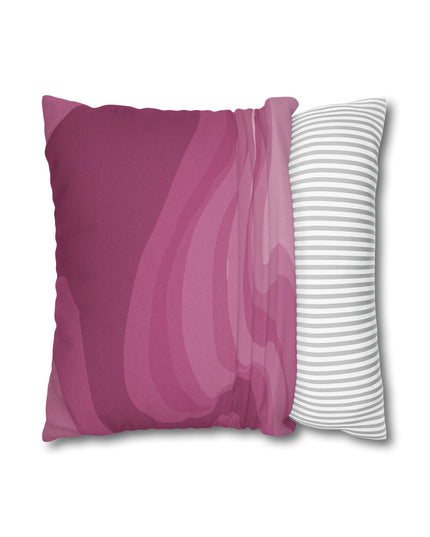 Pinky Mauve Wavey Spun Polyester Square Pillowcase, 14" x 14"