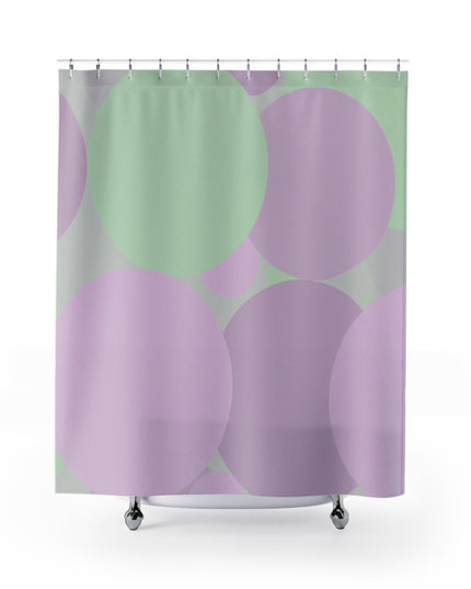 Pastel Lavender Purple and Soft Green Patches Shower Curtains, 71" x 74"