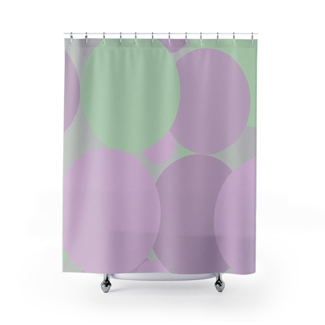 Pastel Lavender Purple and Soft Green Patches Shower Curtains, 71" x 74"