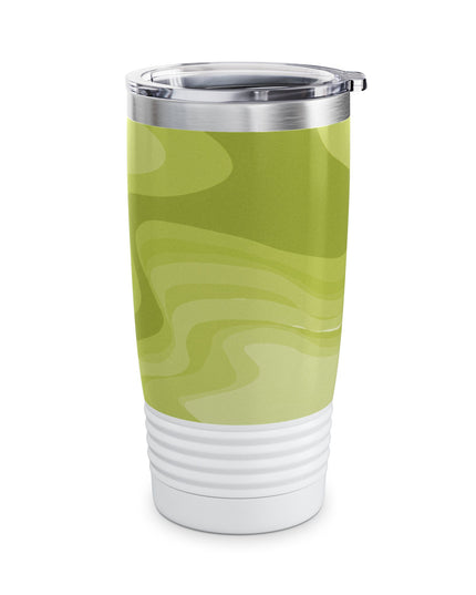 Lemon Wavey Ringneck Tumbler, 20oz in white